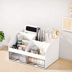 top-tier COMFYROOM Desk Organizer with 6 Compartments and 2 Drawers, Essentials