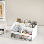 top-tier COMFYROOM Desk Organizer with 6 Compartments and 2 Drawers, Essentials