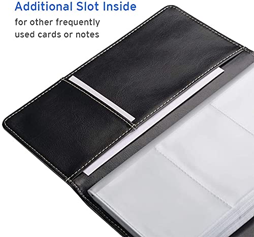 refined Sooez Leather Professional Business Card Book Holder Organizer, 240 Collection