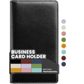 refined Sooez Leather Professional Business Card Book Holder Organizer, 240 Collection