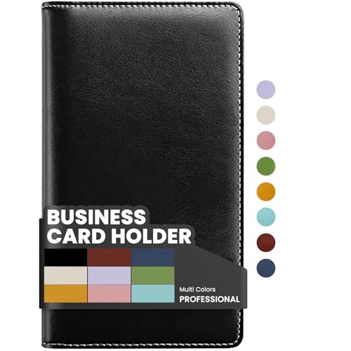 refined Sooez Leather Professional Business Card Book Holder Organizer, 240 Collection