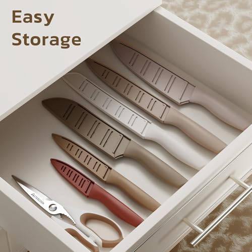 Minimalist Astercook Knife Set, 13 Pieces Kitchen Knives Set with Essentials