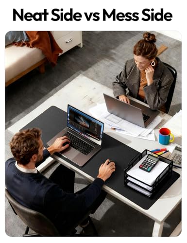 Modern YSAGi Leather Office Desk Pad Protector, Large Mouse Set