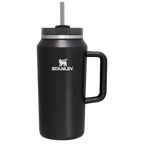 Splash-Resistant FlowState The Quencher H2.0 Flowstate Tumbler D033Q - Double-Wall Vacuum Insulated Travel Tumbler with Straw - Black Glow