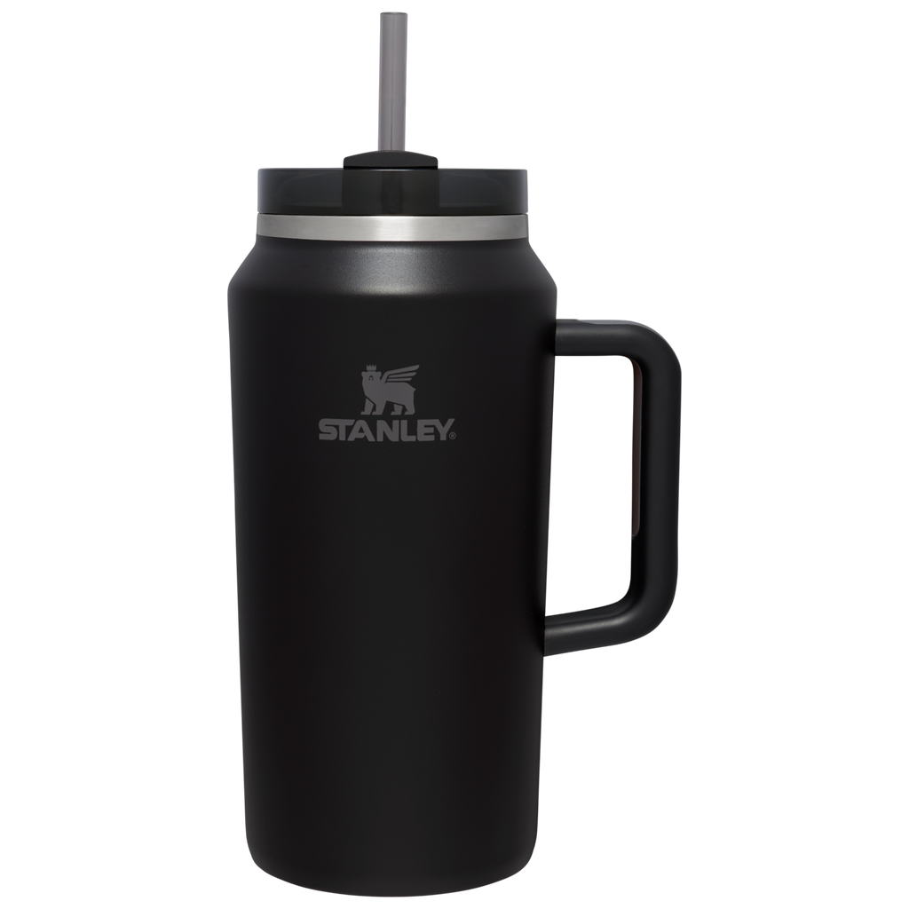 Splash-Resistant FlowState The Quencher H2.0 Flowstate Tumbler D033Q - Double-Wall Vacuum Insulated Travel Tumbler with Straw - Black
