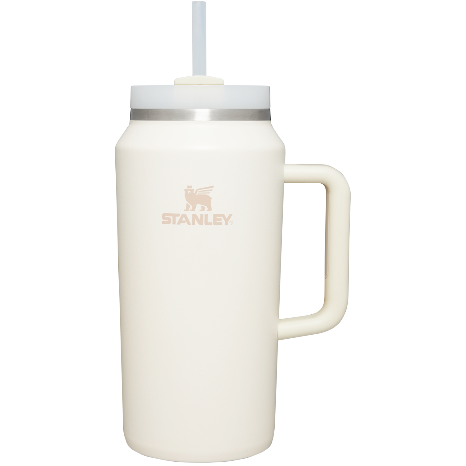 Splash-Resistant FlowState The Quencher H2.0 Flowstate Tumbler D033Q - Double-Wall Vacuum Insulated Travel Tumbler with Straw - Cream