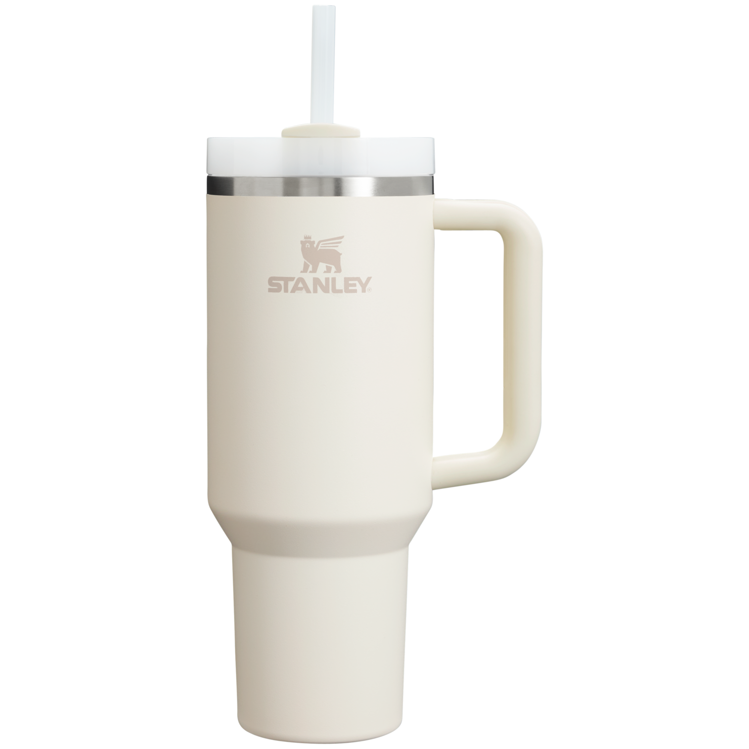 Splash-Resistant FlowState The Quencher H2.0 Flowstate Tumbler D050X - Double-Wall Vacuum Insulated Travel Tumbler with Straw - Cream 2.0
