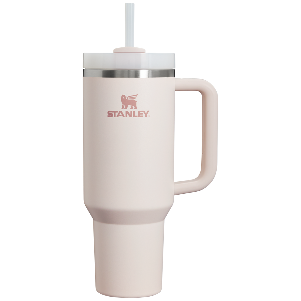 Splash-Resistant FlowState The Quencher H2.0 Flowstate Tumbler D050X - Double-Wall Vacuum Insulated Travel Tumbler with Straw - Rose Quartz 2.0