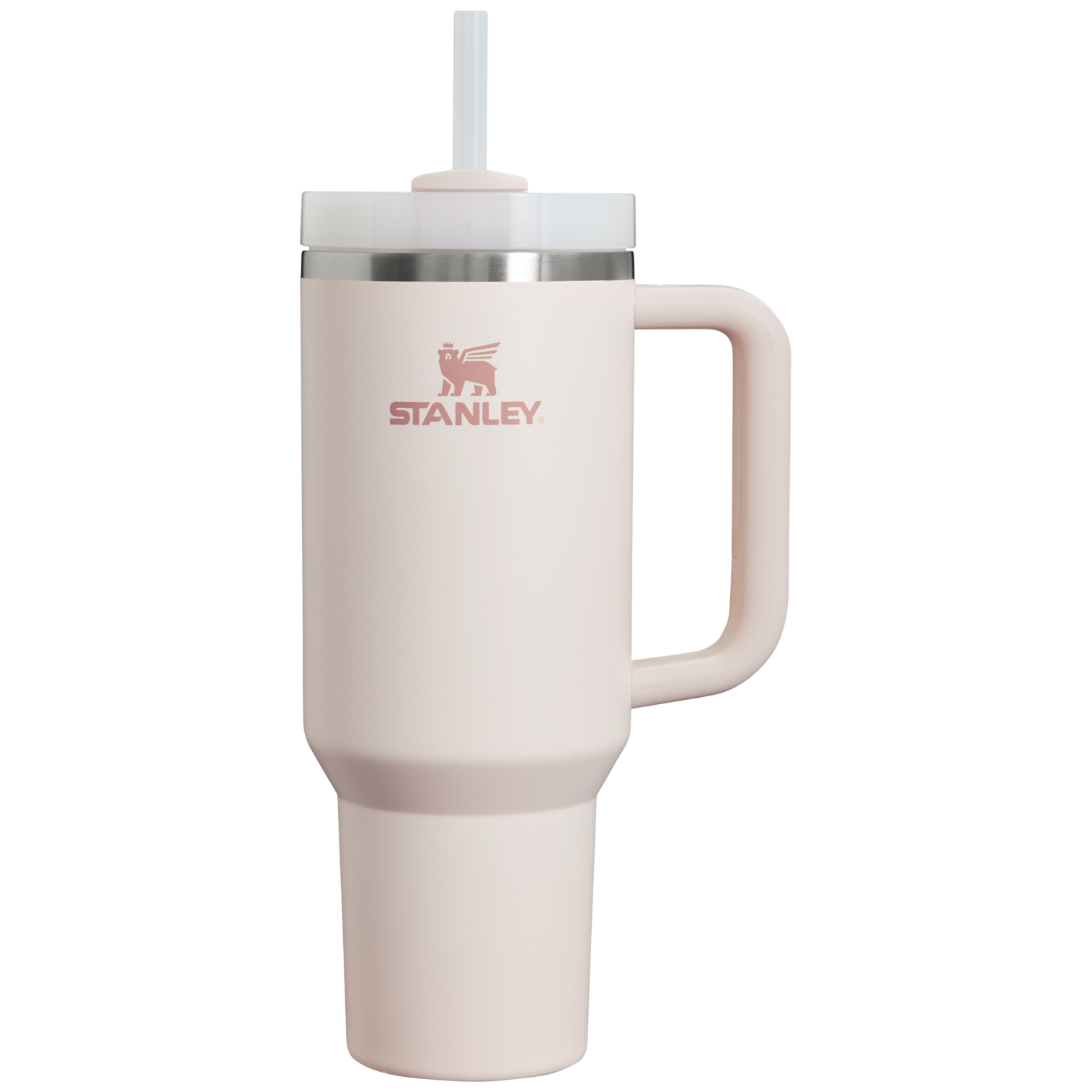 Splash-Resistant FlowState The Quencher H2.0 Flowstate Tumbler D050X - Double-Wall Vacuum Insulated Travel Tumbler with Straw - Rose Quartz 2.0