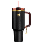 Insulated Travel The Quencher Luxe H2.0 Flowstate Tumbler D170A - Double-Wall Vacuum Insulated Travel Tumbler with Straw - Black Snakeskin