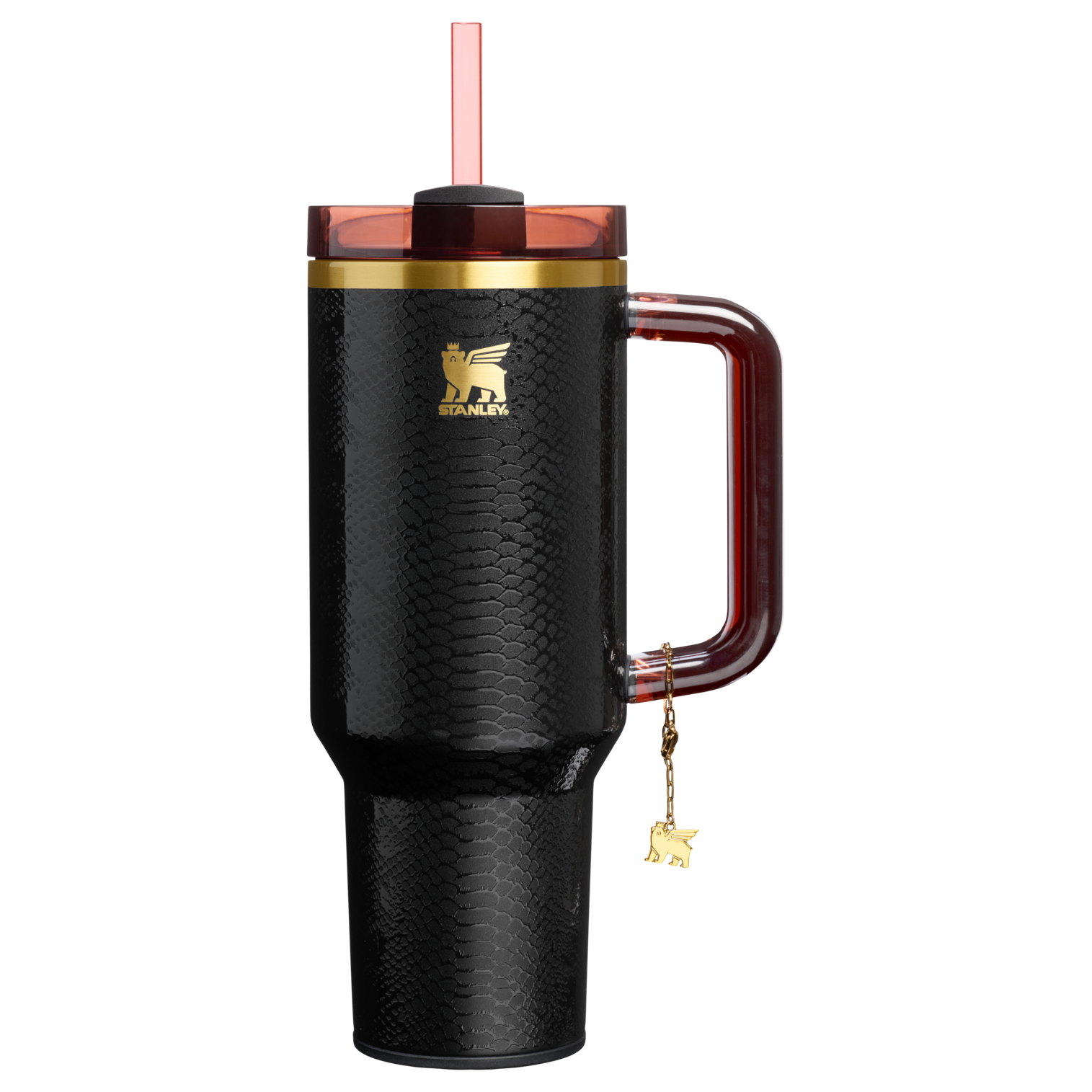 Insulated Travel The Quencher Luxe H2.0 Flowstate Tumbler D170A - Double-Wall Vacuum Insulated Travel Tumbler with Straw - Black Snakeskin