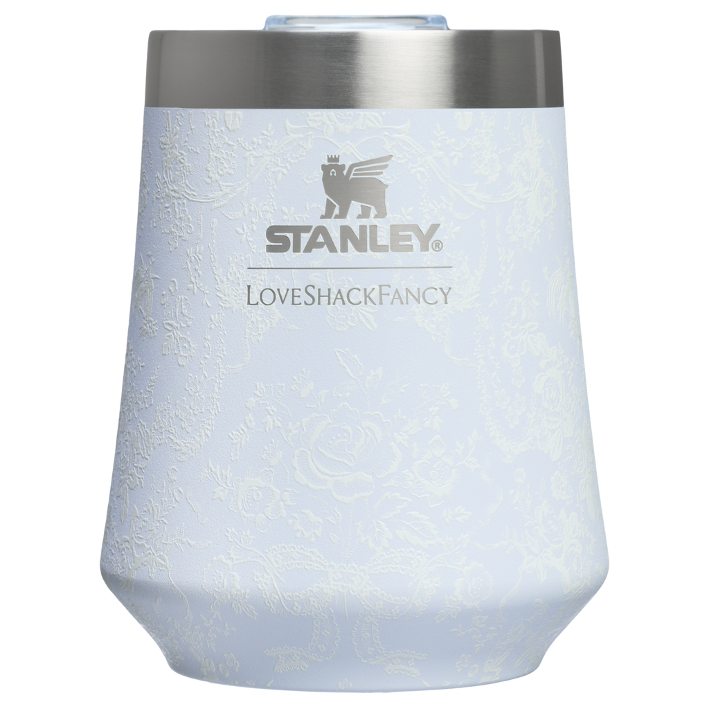 Flavor-Preserving Stanley 1913 x LoveShackFancy Holiday Reserve Wine Tumbler D204X - Shatterproof Flavor-Preserving Cocktail Tumbler with Lid - Baby Bow Pink Peppermint