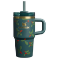 Large Capacity The Cheers & Cheer Quencher H2.O Flowstate Tumbler D192J - Double-Wall Vacuum Insulated Travel Tumbler with Straw - Holiday Botanical