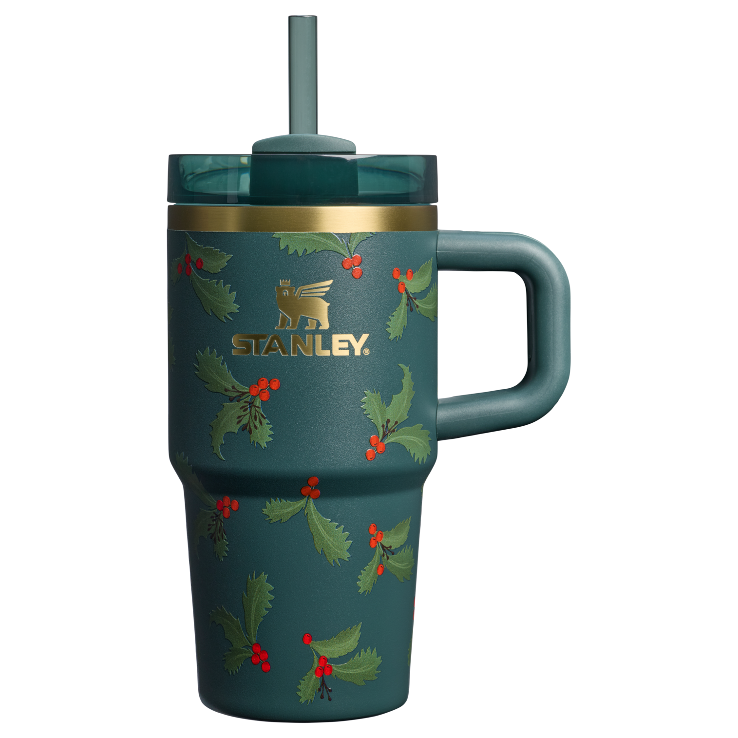 Large Capacity The Cheers & Cheer Quencher H2.O Flowstate Tumbler D192J - Double-Wall Vacuum Insulated Travel Tumbler with Straw - Holiday Botanical