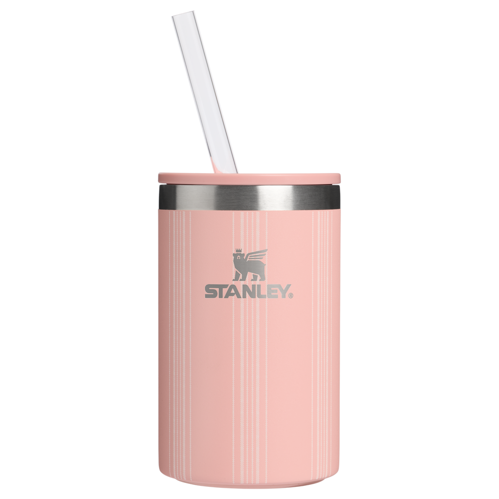 Premium All-Weather The Everyday Can Cooler Cup D353P - Leak-Proof Insulated Mini Cooler Bag for Lunch - Peach Rose Picnic Stripe