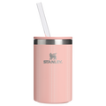 Premium All-Weather The Everyday Can Cooler Cup D353P - Leak-Proof Insulated Mini Cooler Bag for Lunch - Peach Rose Picnic Stripe