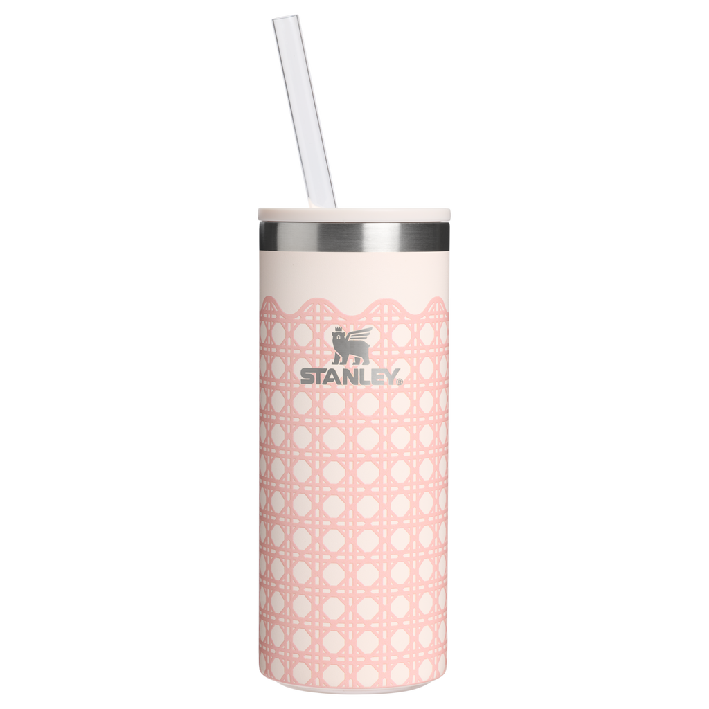 Ice-Retention The Everyday Slim Can Cooler Cup D350R - Compact All-Weather Soft-Sided Cooler Backpack - Rose Quartz Rattan