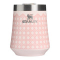 Vacuum Insulated Wine The Reserve Wine Tumbler D352C - Shatterproof Flavor-Preserving Cocktail Tumbler with Lid - Rose Quartz Rattan
