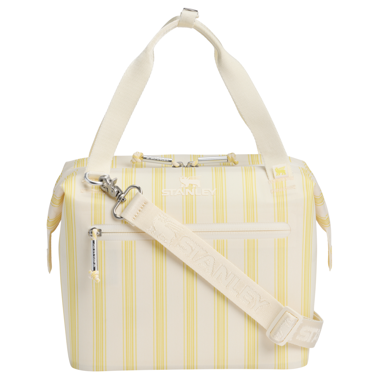 Ice-Retention The All Day Julienne Mini Cooler D349V - Compact All-Weather Soft-Sided Cooler Backpack - Cream Picnic Stripe