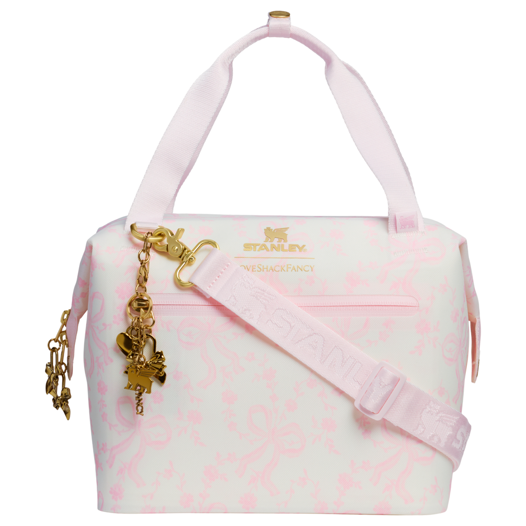 Ice-Retention Stanley 1913 x LoveShackFancy Holiday All Day Julienne Mini Cooler D194V - Leak-Proof Insulated Mini Cooler Bag for Lunch - Coquette Bow Winter Ice