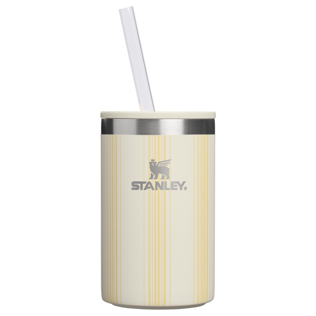 Premium All-Weather The Everyday Can Cooler Cup D353P - Leak-Proof Insulated Mini Cooler Bag for Lunch - Cream Picnic Stripe