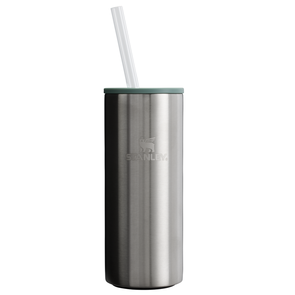 Ice-Retention The Everyday Slim Can Cooler Cup D255E - Julienne Series Portable Picnic Chiller Tote - Stainless Steel Shale