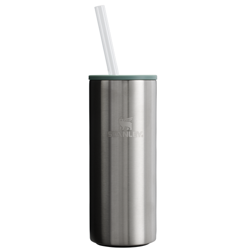 Ice-Retention The Everyday Slim Can Cooler Cup D255E - Julienne Series Portable Picnic Chiller Tote - Stainless Steel Shale