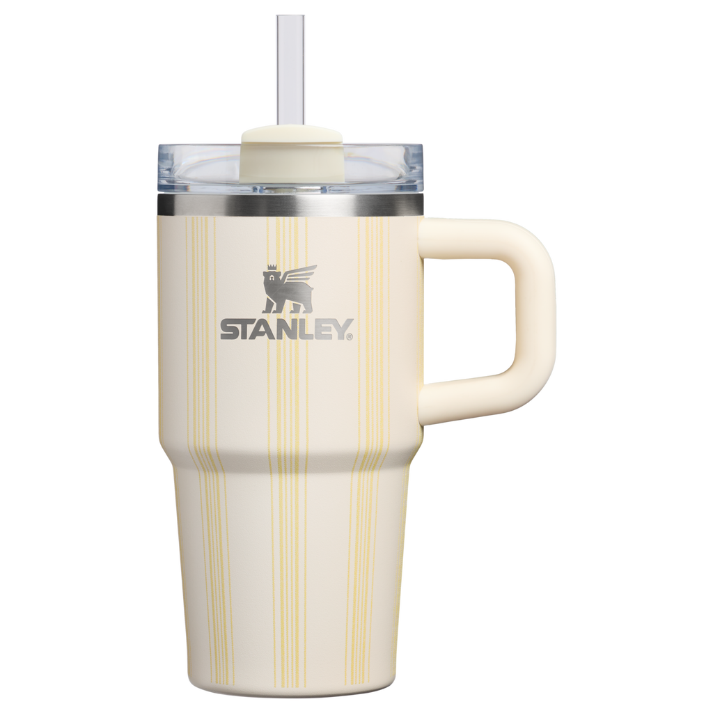 Double-Wall Vacuum The Quencher H2.0 Flowstate Tumbler D344H - 40oz Large Capacity Car-Cup Friendly Quencher - Cream Picnic Stripe