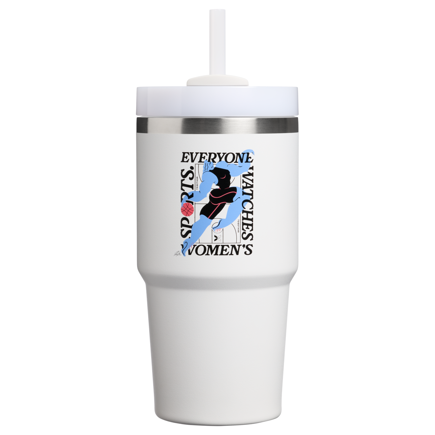 Double-Wall Vacuum The Quencher H2.0 Flowstate Tumbler D341T - Premium Stainless Steel Straw Cup for All-Day Hydration - Tournament White