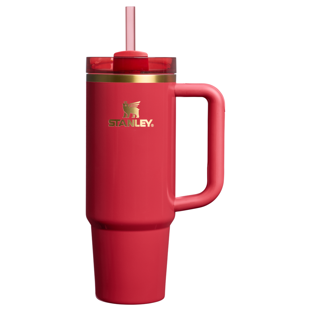 Splash-Resistant FlowState The Cheers & Cheer Quencher H2.0 Flowstate Tumbler D189S - Double-Wall Vacuum Insulated Travel Tumbler with Straw - Holly Berry Gloss