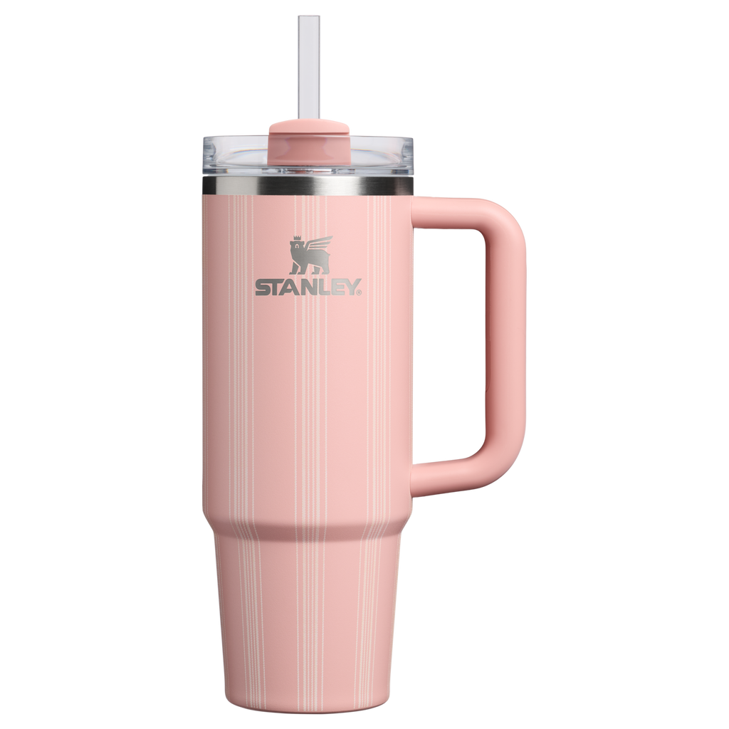 Double-Wall Vacuum The Quencher H2.0 Flowstate Tumbler D343V - FlowState 3-Position Lid Insulated Travel Mug - Peach Rose Picnic Stripe