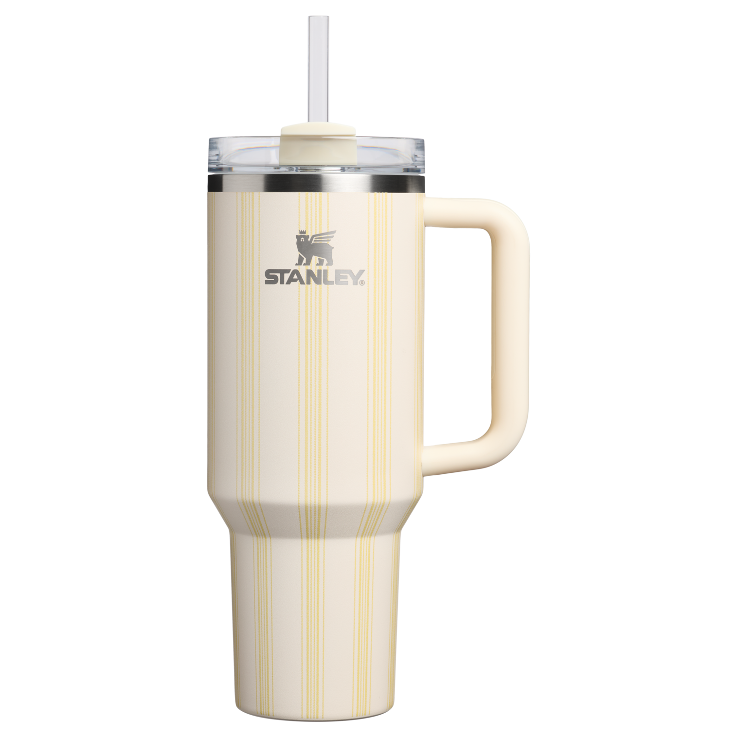 Double-Wall Vacuum The Quencher H2.0 Flowstate Tumbler D342C - Premium Stainless Steel Straw Cup for All-Day Hydration - Cream Picnic Stripe