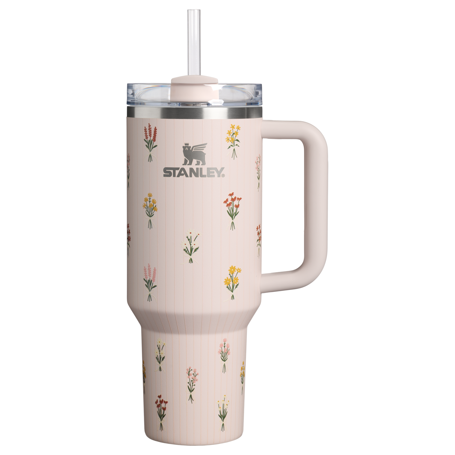 Double-Wall Vacuum The Quencher H2.0 Flowstate Tumbler D362R - Double-Wall Vacuum Insulated Travel Tumbler with Straw - Rose Quartz Bouquets