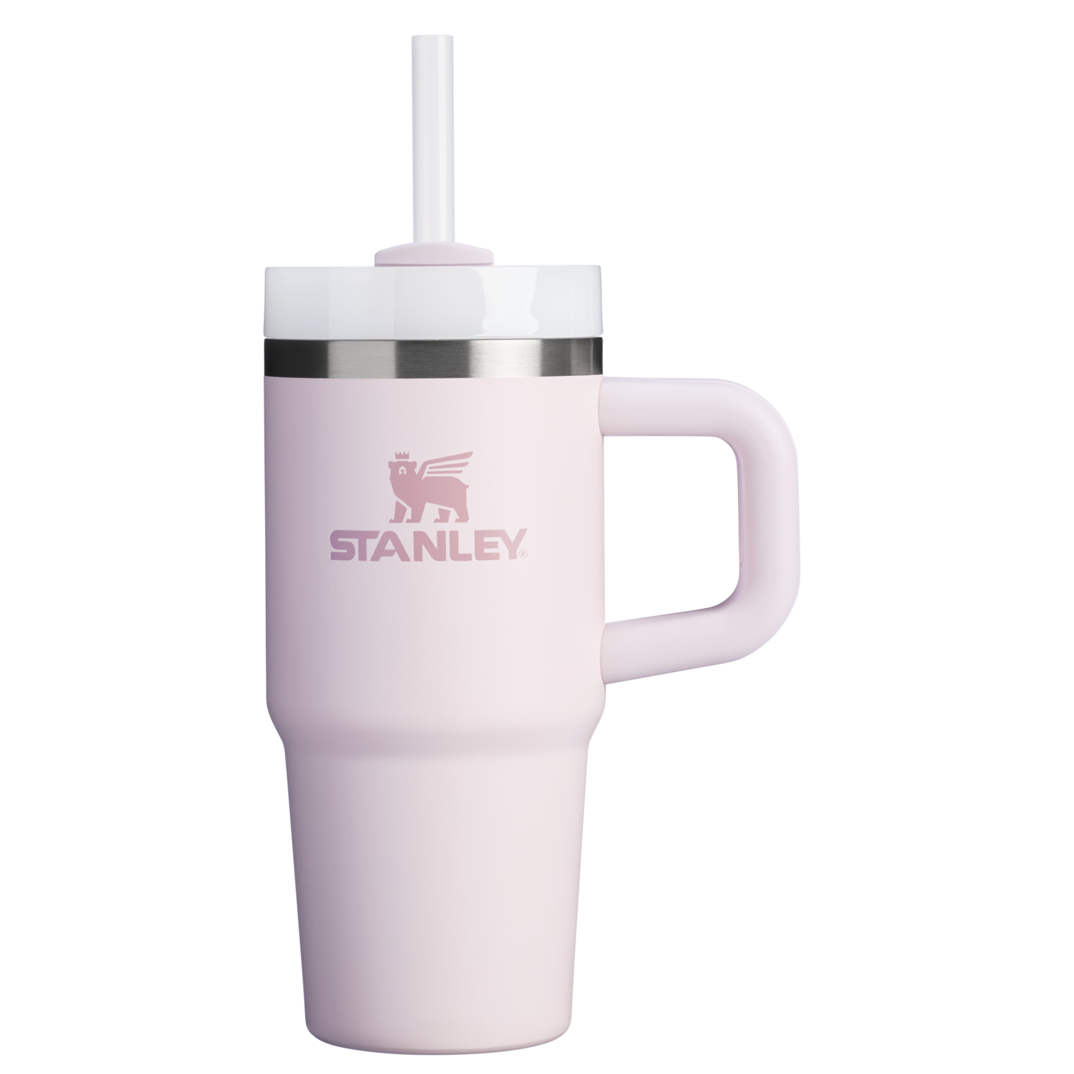 Splash-Resistant FlowState The Quencher H2.O Flowstate Tumbler | Stanley Create D291F - 40oz Large Capacity Car-Cup Friendly Quencher - Rose Quartz 2.0