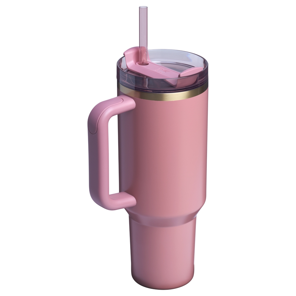 Splash-Resistant FlowState The Quencher H2.0 Flowstate Tumbler D050X - Double-Wall Vacuum Insulated Travel Tumbler with Straw Detail