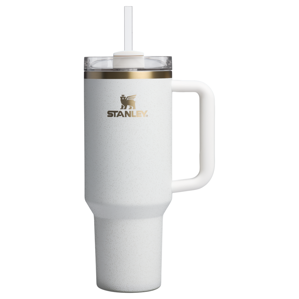Splash-Resistant FlowState The Quencher H2.0 Flowstate Tumbler D050X - Double-Wall Vacuum Insulated Travel Tumbler with Straw - Cream Moon