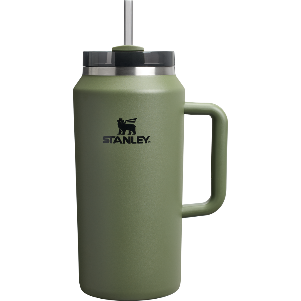 Splash-Resistant FlowState The Quencher H2.0 Flowstate Tumbler D033Q - Double-Wall Vacuum Insulated Travel Tumbler with Straw - Dried Pine