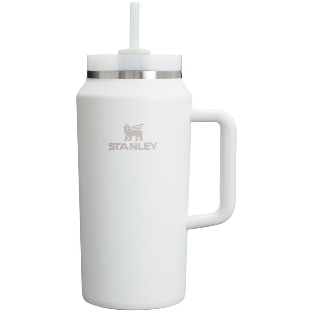 Splash-Resistant FlowState The Quencher H2.0 Flowstate Tumbler D033Q - Double-Wall Vacuum Insulated Travel Tumbler with Straw - Frost
