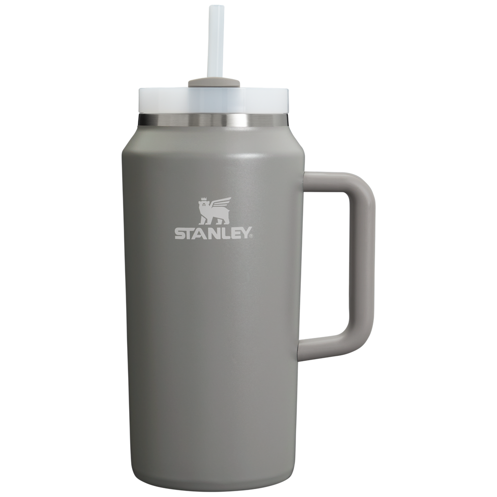 Splash-Resistant FlowState The Quencher H2.0 Flowstate Tumbler D033Q - Double-Wall Vacuum Insulated Travel Tumbler with Straw - Stone
