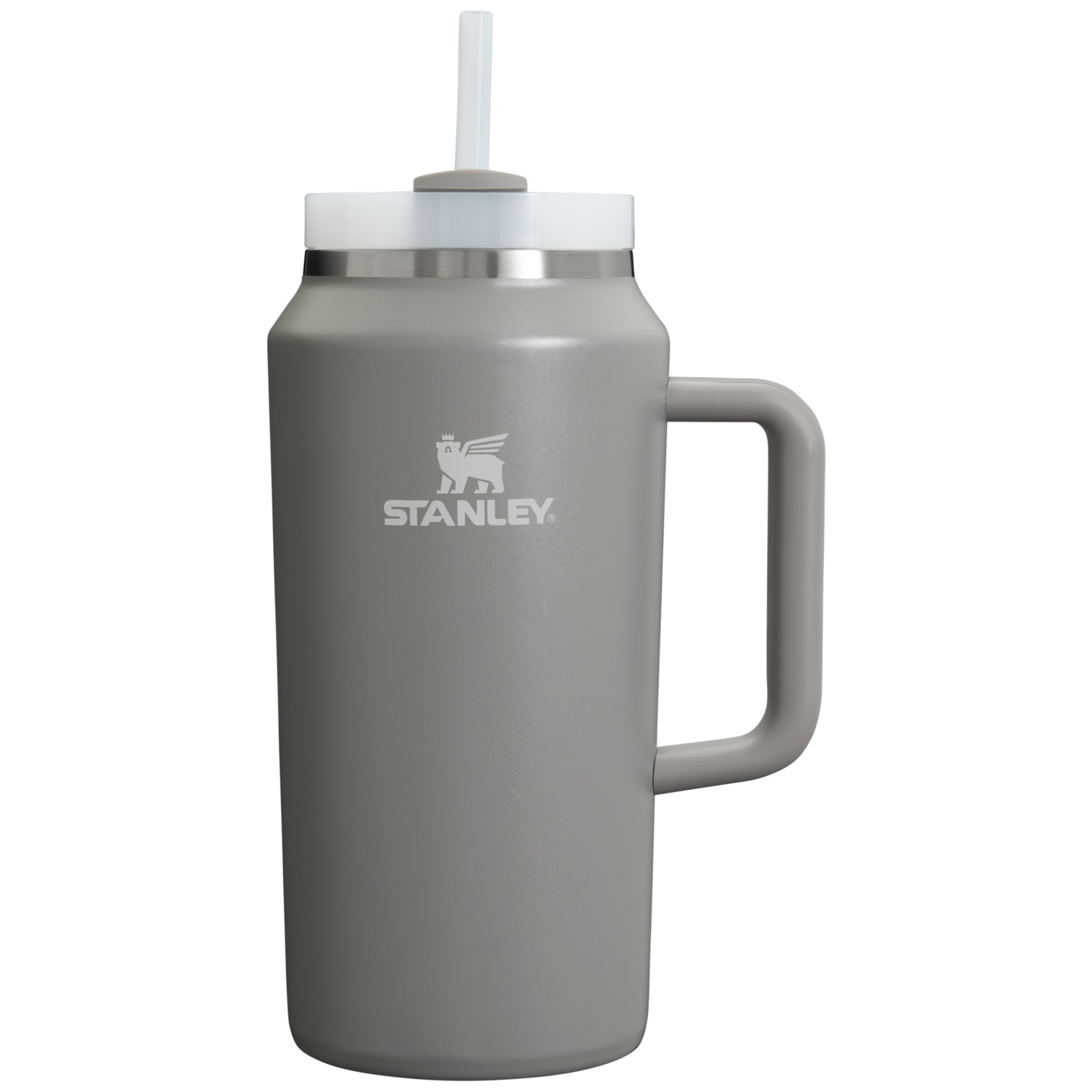 Splash-Resistant FlowState The Quencher H2.0 Flowstate Tumbler D033Q - Double-Wall Vacuum Insulated Travel Tumbler with Straw - Stone
