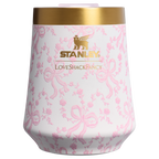 Vacuum Insulated Wine Stanley 1913 x LoveShackFancy Holiday Reserve Wine Tumbler D367F - Reserve Collection Stainless Steel Whiskey Cup - Coquette Bow Chantilly