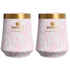 Shatterproof Luxury Stanley 1913 x LoveShackFancy Holiday The Reserve Wine Tumbler Set | 2-pack D205C - Shatterproof Flavor-Preserving Cocktail Tumbler with Lid - Coquette Bow Chantilly