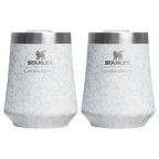 Shatterproof Luxury Stanley 1913 x LoveShackFancy Holiday The Reserve Wine Tumbler Set | 2-pack D205C - Shatterproof Flavor-Preserving Cocktail Tumbler with Lid - Coquette Bow Winter Ice