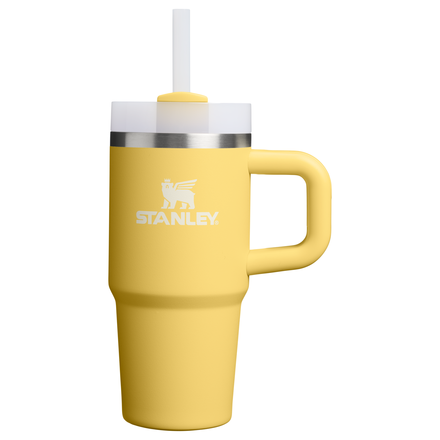 Splash-Resistant FlowState The Quencher H2.O Flowstate Tumbler | Stanley Create D291F - 40oz Large Capacity Car-Cup Friendly Quencher - Daffodil
