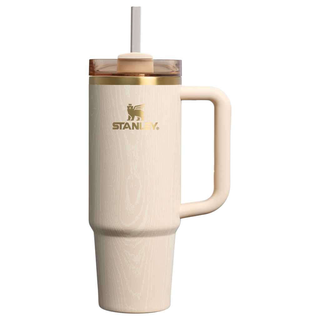 Splash-Resistant FlowState The Cheers & Cheer Quencher H2.0 Flowstate Tumbler D189S - Double-Wall Vacuum Insulated Travel Tumbler with Straw - Birch Woodgrain