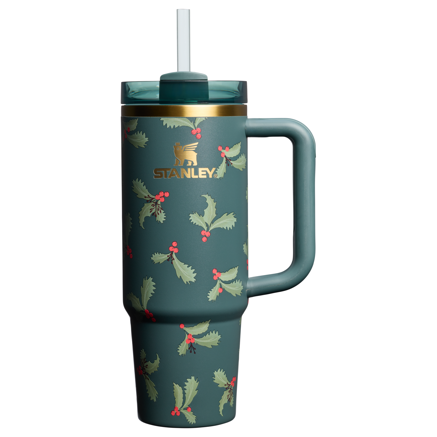 Splash-Resistant FlowState The Cheers & Cheer Quencher H2.0 Flowstate Tumbler D189S - Double-Wall Vacuum Insulated Travel Tumbler with Straw - Holiday Botanical