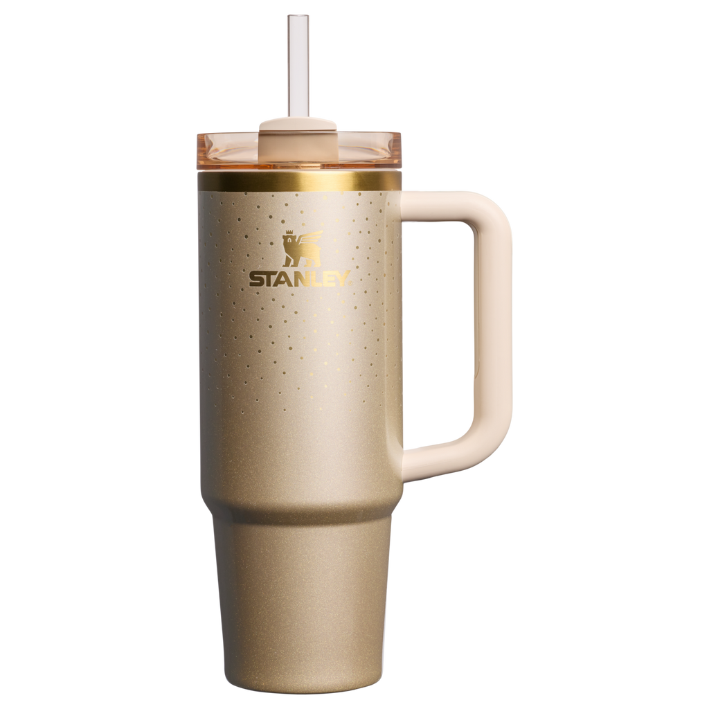 Splash-Resistant FlowState The Cheers & Cheer Quencher H2.0 Flowstate Tumbler D189S - Double-Wall Vacuum Insulated Travel Tumbler with Straw - Prosecco Shimmer