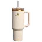 Splash-Resistant FlowState The Cheers & Cheer Quencher H2.0 Flowstate Tumbler D188Q - 40oz Large Capacity Car-Cup Friendly Quencher - Birch Woodgrain
