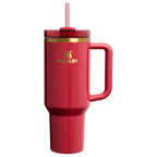 Splash-Resistant FlowState The Cheers & Cheer Quencher H2.0 Flowstate Tumbler D188Q - 40oz Large Capacity Car-Cup Friendly Quencher - Holly Berry Gloss