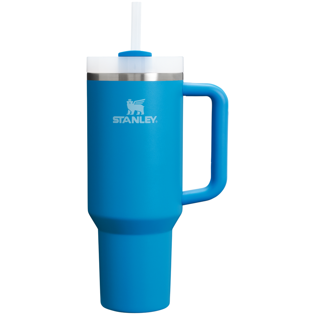 Splash-Resistant FlowState The Quencher H2.0 Flowstate Tumbler D050X - Double-Wall Vacuum Insulated Travel Tumbler with Straw - Azure